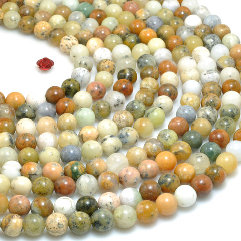 Multicolor Moss Opal Natural Stone smooth round beads gemstone wholesale for jewelry making bracelet necklace 8mm