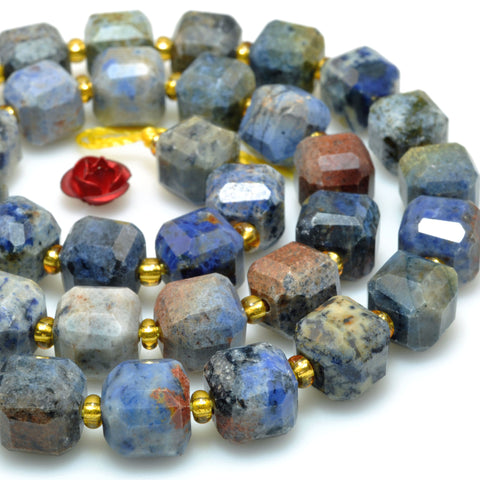 Natural Sunset Dumortierite Stone faceted cube loose beads wholesale gemstone for jewelry making diy bracelet necklace