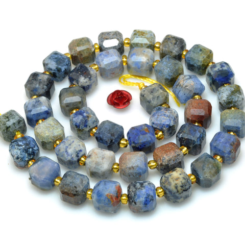 Natural Sunset Dumortierite Stone faceted cube loose beads wholesale gemstone for jewelry making diy bracelet necklace