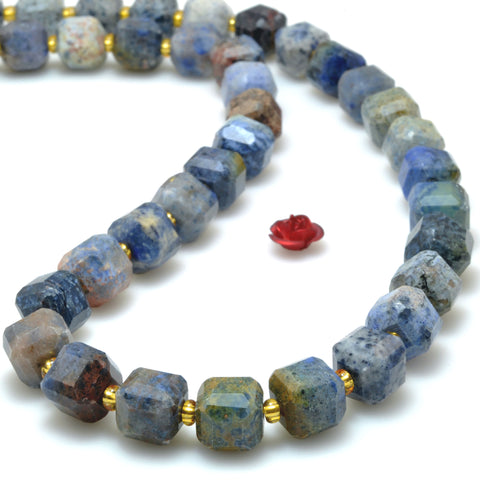Natural Sunset Dumortierite Stone faceted cube loose beads wholesale gemstone for jewelry making diy bracelet necklace