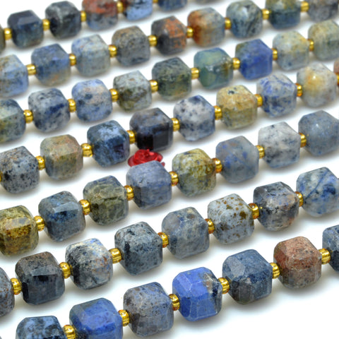Natural Sunset Dumortierite Stone faceted cube loose beads wholesale gemstone for jewelry making diy bracelet necklace