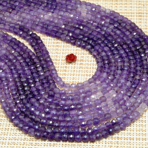 Natural Amethyst faceted cube beads wholesale loose gemstone purple stone for jewelry making bracelet necklace DIY