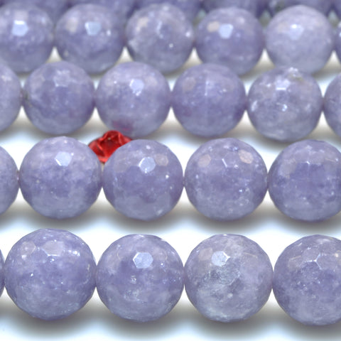 Natural Lepidolite stone faceted round loose beads wholesale gemstone for jewelry making bracelet 12mm