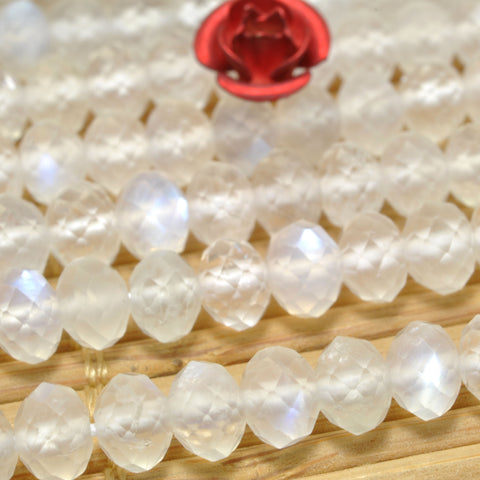 Natural Rainbow Moonstone faceted rondelle beads wholesale gemstone for jewelry making bracelet necklace DIY