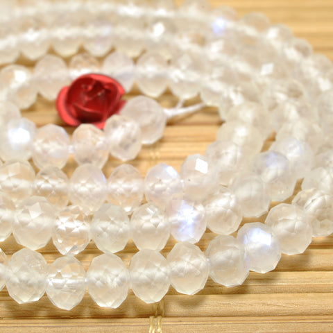 Natural Rainbow Moonstone faceted rondelle beads wholesale gemstone for jewelry making bracelet necklace DIY