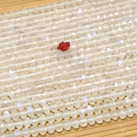 Natural Rainbow Moonstone faceted rondelle beads wholesale gemstone for jewelry making bracelet necklace DIY