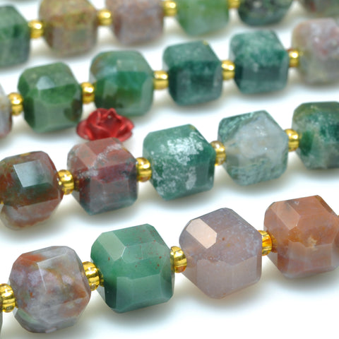 Natural Ocean Agate Multicolor Stone Faceted Cube beads wholesale gemstone for jewelry making DIY