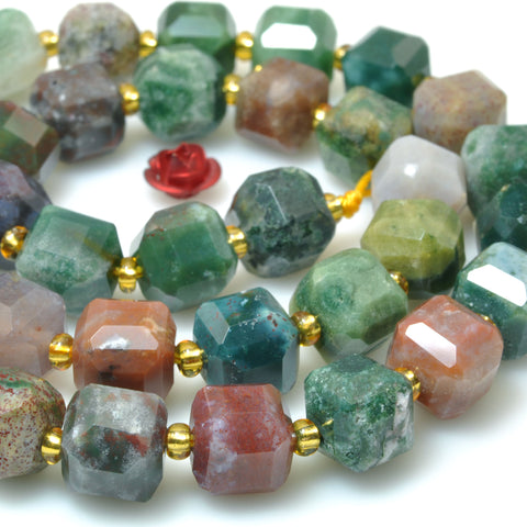 Natural Ocean Agate Multicolor Stone Faceted Cube beads wholesale gemstone for jewelry making DIY