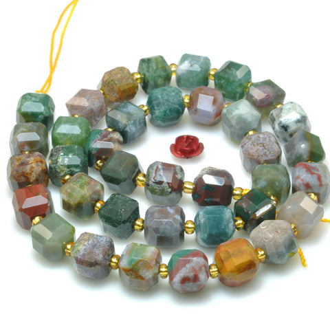 Natural Ocean Agate Multicolor Stone Faceted Cube beads wholesale gemstone for jewelry making DIY