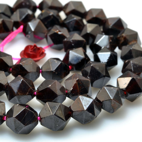 Natural Red Garnet star cut faceted nugget beads wholesale loose gemstone for jewelry making bracelet diy