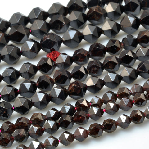 Natural Red Garnet star cut faceted nugget beads wholesale loose gemstone for jewelry making bracelet diy