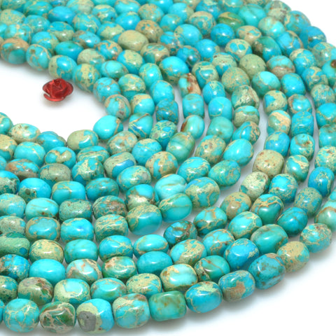Blue Imperial Jasper smooth Potato shape irregular beads wholesale gemstone for jewelry making bracelet diy stuff