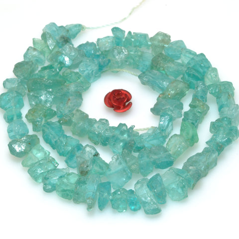 Natural Raw Apatite aqua green rough nugget chip beads wholesale loose gemstone for jewelry making diy