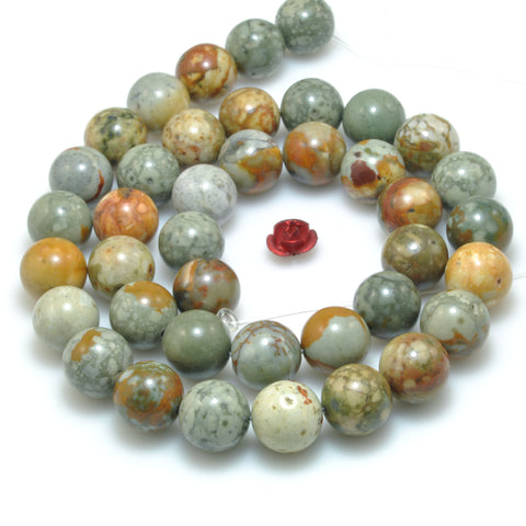 American Rocky Butte Picture Jasper natural Stone smooth round beads gemstone wholesale jewelry making DIY