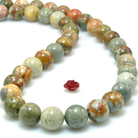American Rocky Butte Picture Jasper natural Stone smooth round beads gemstone wholesale jewelry making DIY