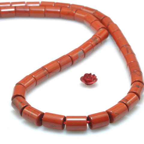 Natural Red Jasper stone smooth tube beads wholesale gemstone for jewelry making DIY bracelet necklace
