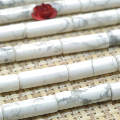 Natural White Howlite smooth tube beads for jewelry making diy bracelet wholesale gemstone semi precious stone