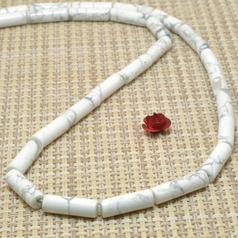 Natural White Howlite smooth tube beads for jewelry making diy bracelet wholesale gemstone semi precious stone