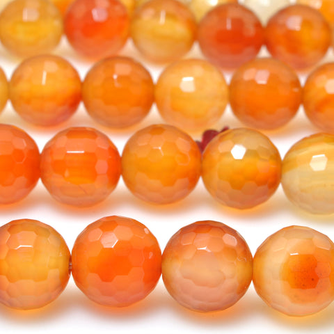 Natural Rainbow Agate oragen carnelian mini faceted round beads wholesale gemstone for jewelry making