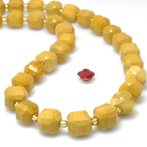 Natural Yellow Mookaite Stone faceted cube loose beads wholesale gemstone for jewelry making bracelet necklace diy