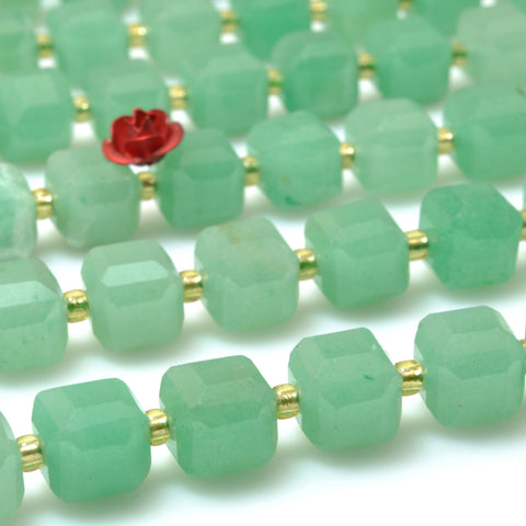Natural Green Aventurine Stone faceted cube beads wholesale loose gemstone for jewelry making DIY
