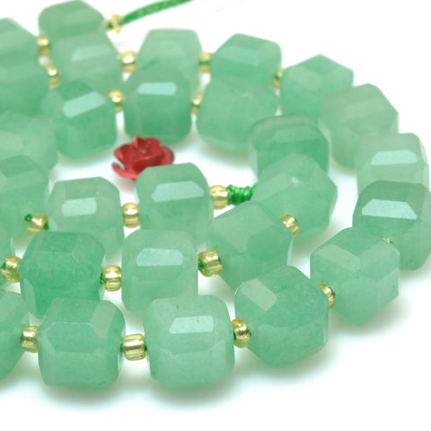 Natural Green Aventurine Stone faceted cube beads wholesale loose gemstone for jewelry making DIY