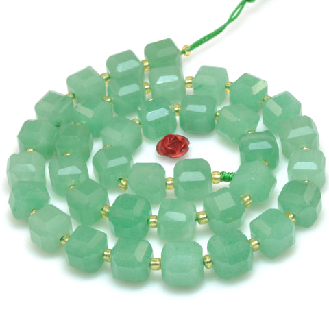 Natural Green Aventurine Stone faceted cube beads wholesale loose gemstone for jewelry making DIY