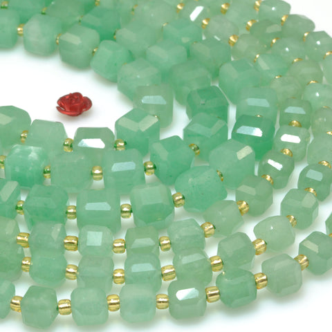 Natural Green Aventurine Stone faceted cube beads wholesale loose gemstone for jewelry making DIY