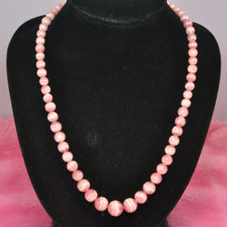 Argentina Rhodochrosite Natural Stone pink ivory gemstone smooth round beads 18" tower necklace for jewelry making diy