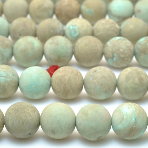 Natural Turquoise Stone Matte Round beads wholesale loose gemstone for jewelry making diy bracelet necklace