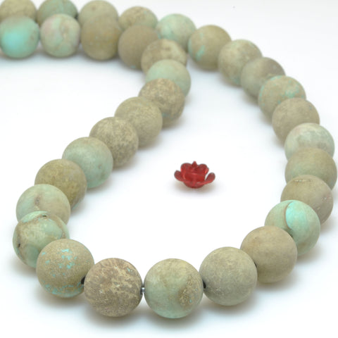 Natural Turquoise Stone Matte Round beads wholesale loose gemstone for jewelry making diy bracelet necklace
