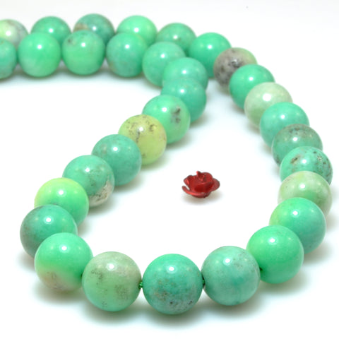 Natural Green Opal smooth round beads gemstone wholesale for jewelry making diy bracelet necklace
