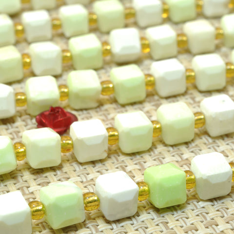 Natural Lemon Jasper Stone faceted cube beads wholesale loose gemstone for jewelry making diy bracelet