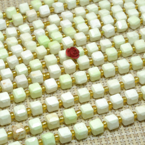 Natural Lemon Jasper Stone faceted cube beads wholesale loose gemstone for jewelry making diy bracelet