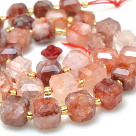Natural Red Hematoid Quartz faceted cube beads wholesale gemstone for jewelry making DIY design