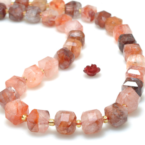 Natural Red Hematoid Quartz faceted cube beads wholesale gemstone for jewelry making DIY design