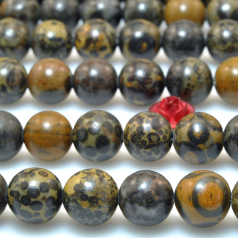 Natural Yellow Rhyolite Jasper Stone smooth round beads wholesale gemstone for jewelry making diy bracelet