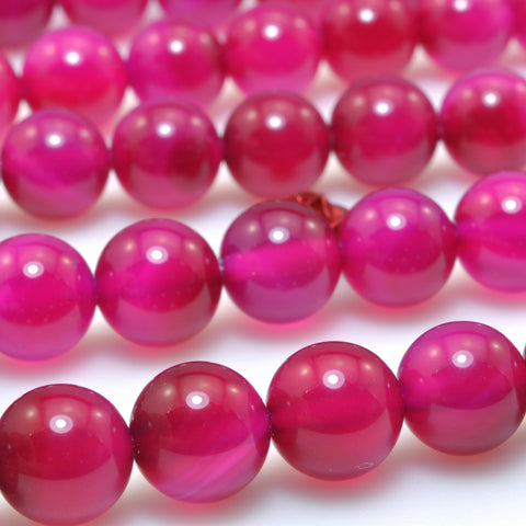Rose Red Agate smooth round loose beads wholesale gemstone jewelry making diy bracelet 8mm 15"