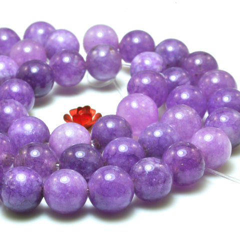 Purple Malaysia Jade smooth round loose beads wholesale gemstone for jewelry making DIY stuff