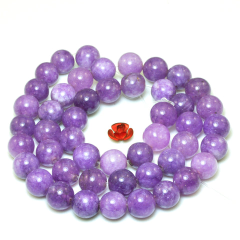 Purple Malaysia Jade smooth round loose beads wholesale gemstone for jewelry making DIY stuff