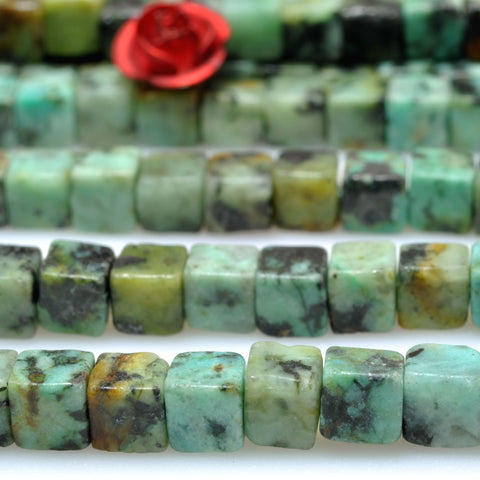 Natural African turquoise smooth cube beads green gemstone wholesale jewelry making bracelet necklace diy