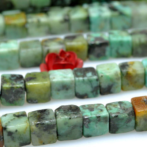 Natural African turquoise smooth cube beads green gemstone wholesale jewelry making bracelet necklace diy