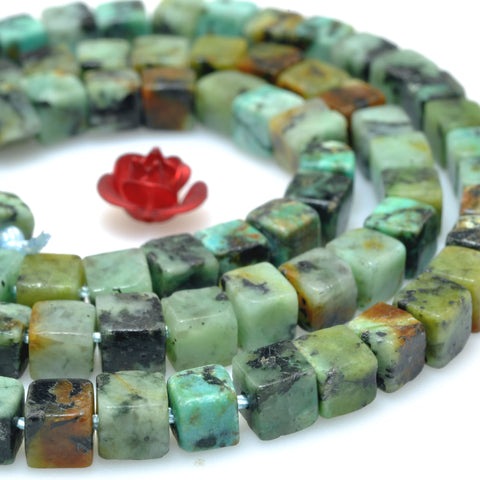 Natural African turquoise smooth cube beads green gemstone wholesale jewelry making bracelet necklace diy
