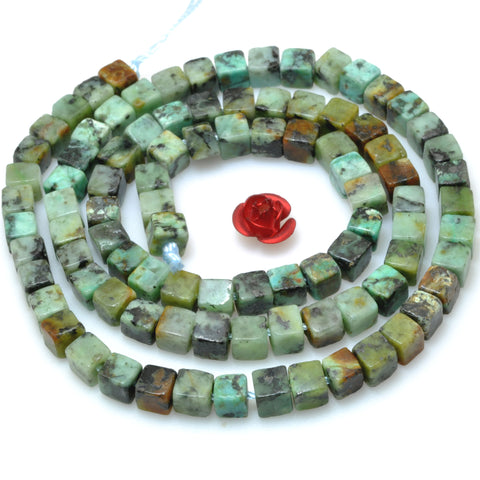 Natural African turquoise smooth cube beads green gemstone wholesale jewelry making bracelet necklace diy