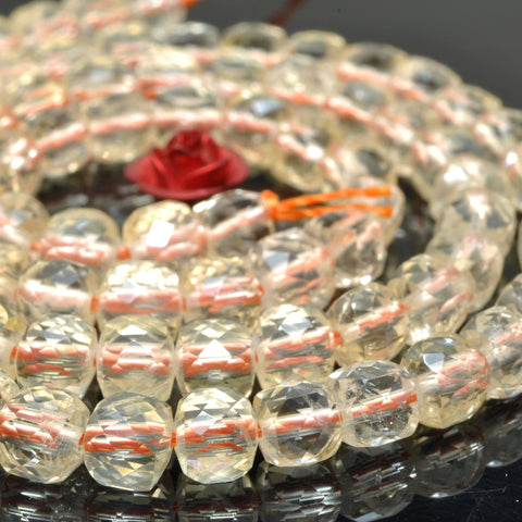 Natural Citrine faceted cube beads yellow crystal gemstone wholesale for jewelry making diy bracelet