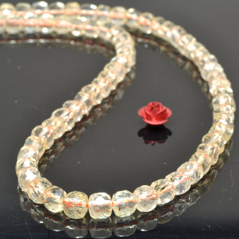Natural Citrine faceted cube beads yellow crystal gemstone wholesale for jewelry making diy bracelet