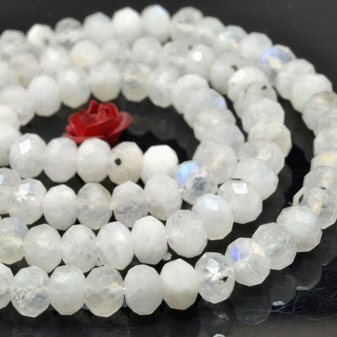 Natural Rainbow Moonstone faceted rondelle beads wholesale gemstone for jewelry making diy bracelet