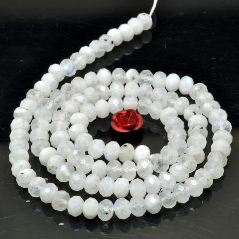 Natural Rainbow Moonstone faceted rondelle beads wholesale gemstone for jewelry making diy bracelet