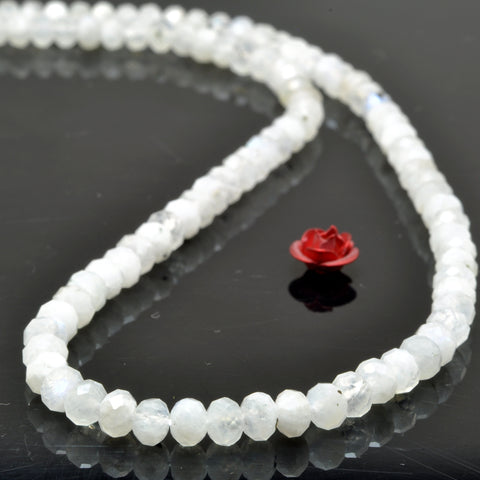 Natural Rainbow Moonstone faceted rondelle beads wholesale gemstone for jewelry making diy bracelet