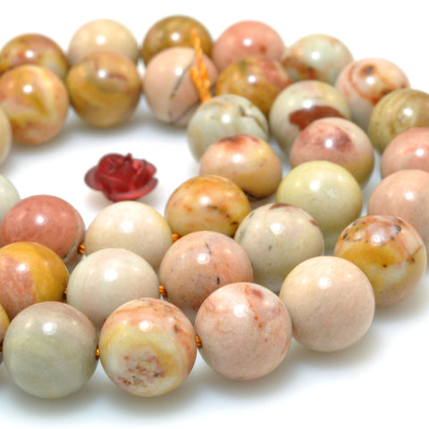 Natural Stone Rainbow Jasper smooth round beads wholesale gemstone for jewelry making diy bracelet